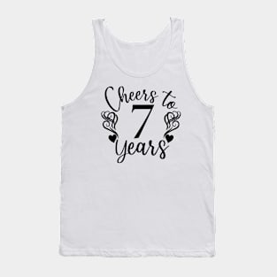 Cheers To 7 Years - 7th Birthday - Anniversary Tank Top